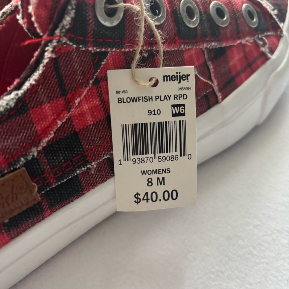 Blowfish Red Plaid Casual Sneakers - Picture 2 of 5